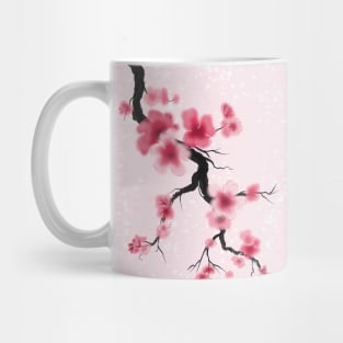 Pretty sumi-e cherry blossoms (sakura) Mug